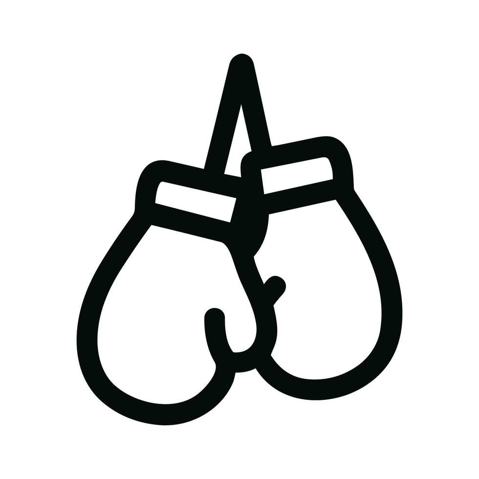 Minimalist Outline Hanging Boxing Glove Sport Equipment Icon Symbol vector