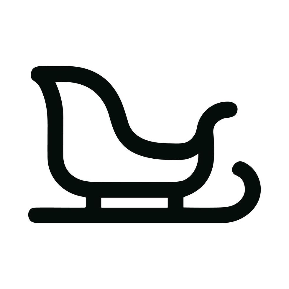 Minimalist Outline Sleigh Icon Illustration for Winter and Christmas Celebration vector