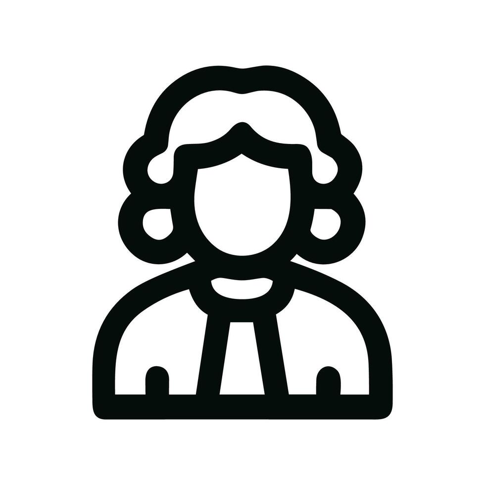 Simple Line Art Judge Attorney Advocate Icon in Outline Style vector