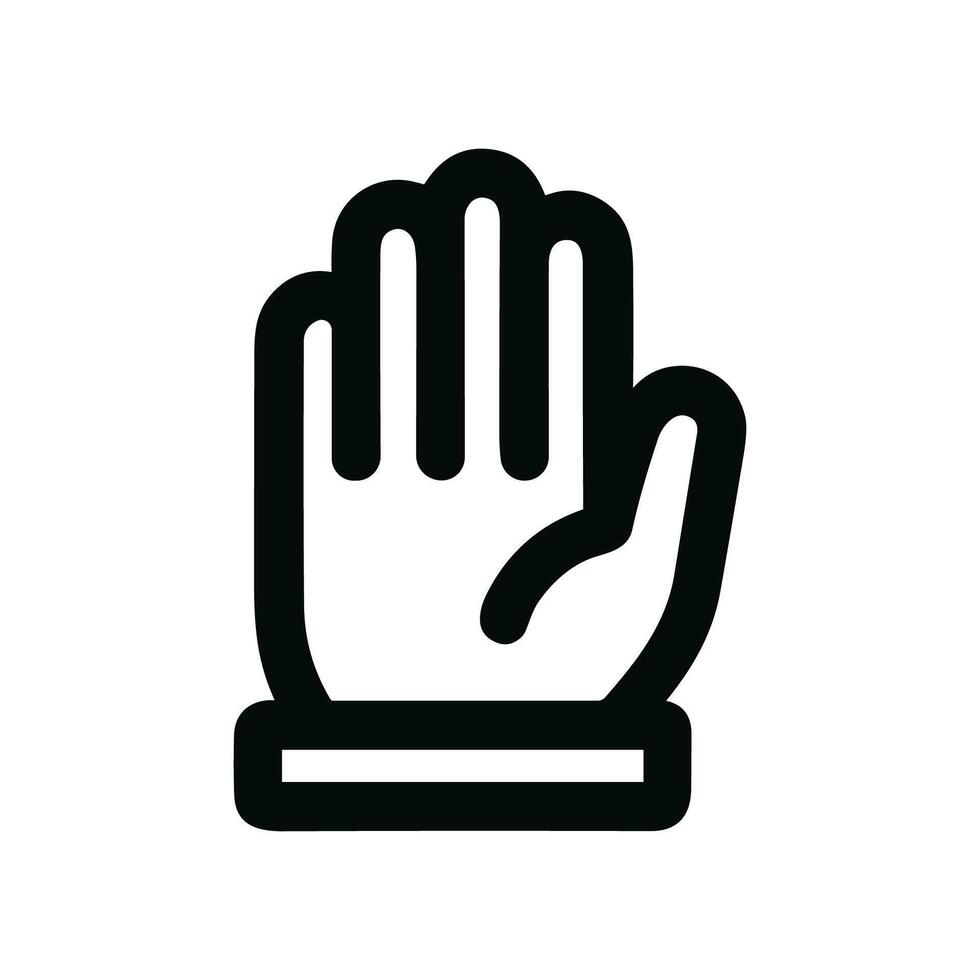 Bold Outline Isolated Hand Stop Gesture Protection Symbol Icon Sign vector
