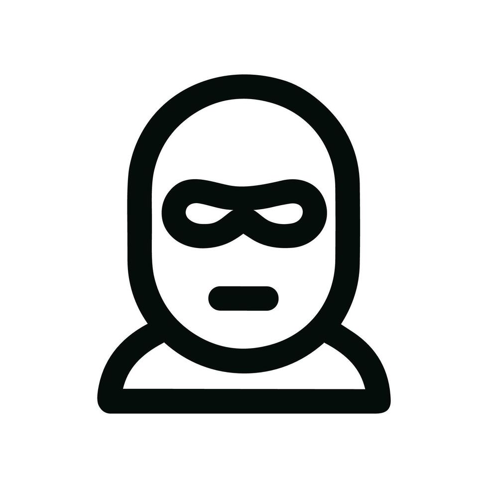 Simple Line Style Criminal Masked Person Outline Shape Icon vector