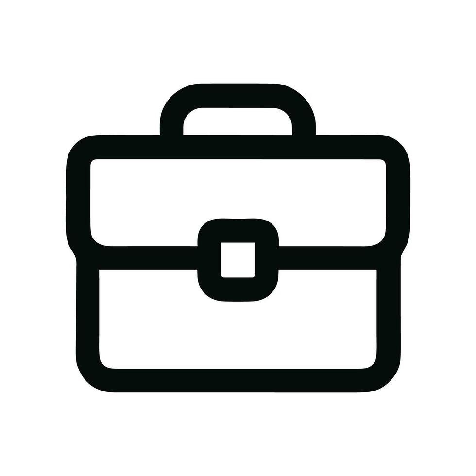 Outline Simple Briefcase Business Document Bag Graphic Shape Icon Symbol vector