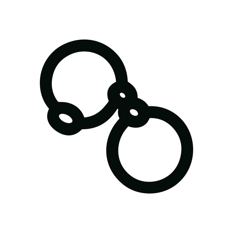 Minimalist Line Art Handcuffs Icon Symbolic of Law Enforcement Tool vector
