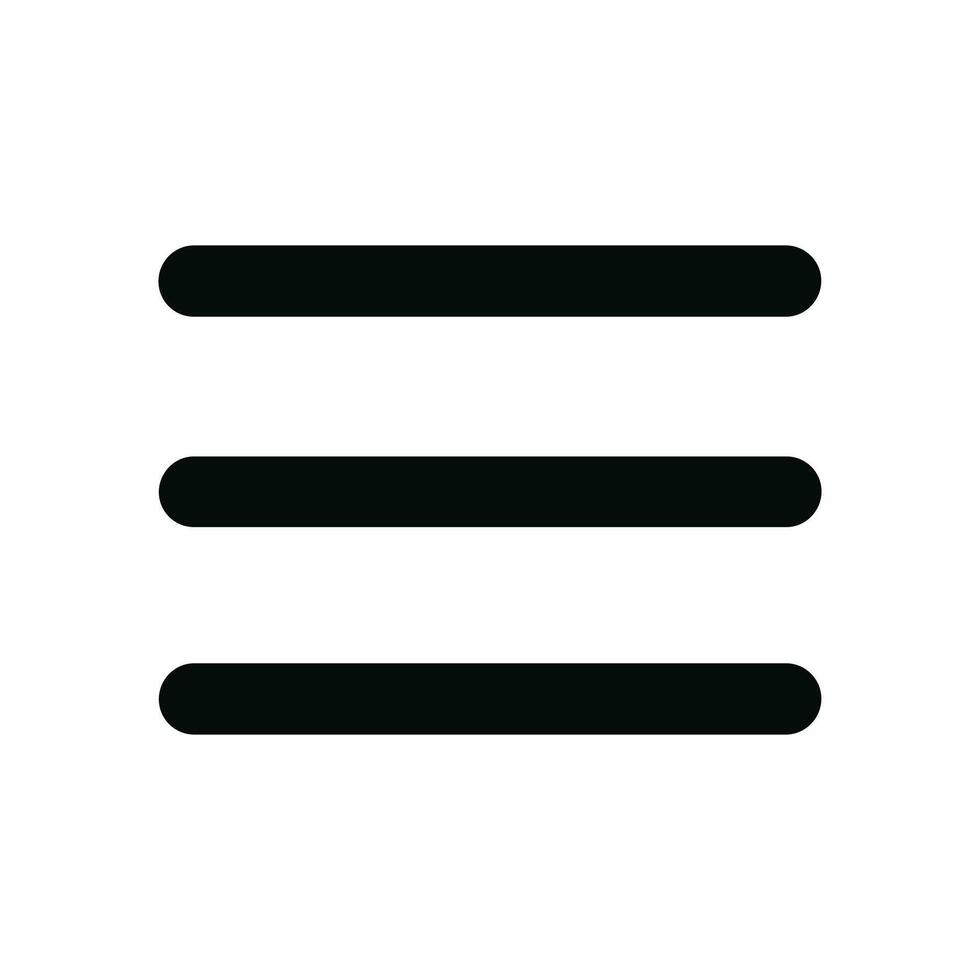 Simple Line Hamburger Menu Navigation Bar UI Element Icon vector