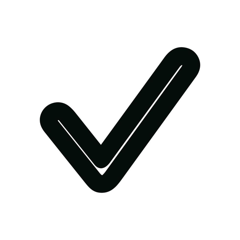 Modern Outline Tick Mark Graphic Element Validation Sign Icon Symbol vector