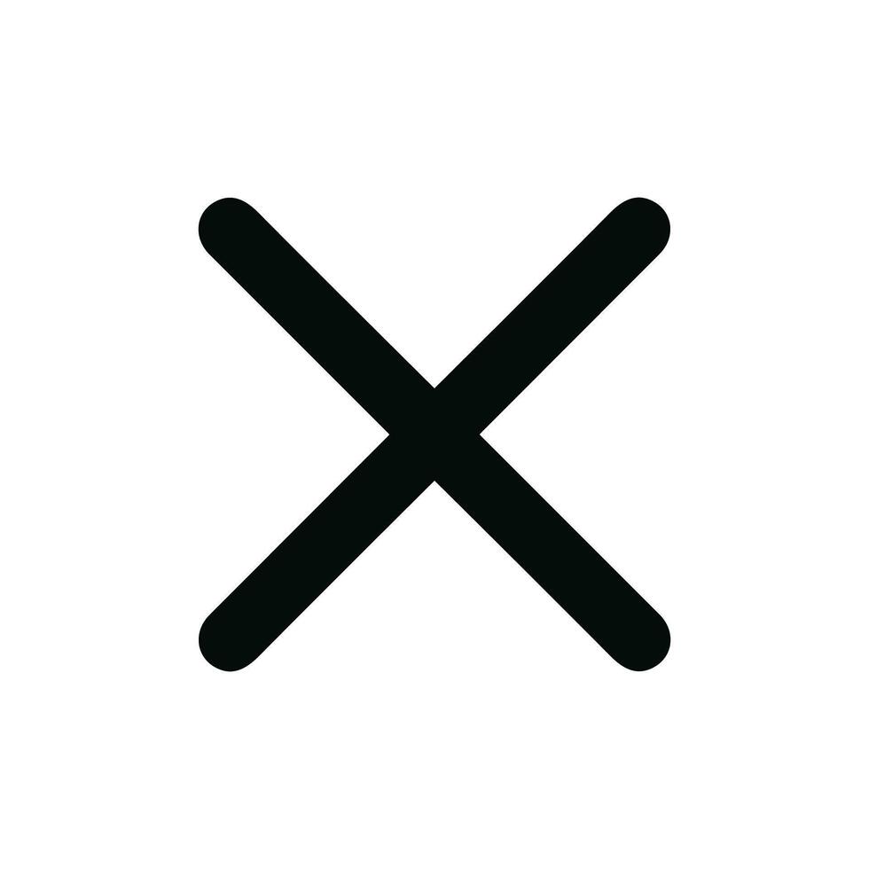 Simple Bold Cross Mark Line Icon Symbol Sign Shape Element vector
