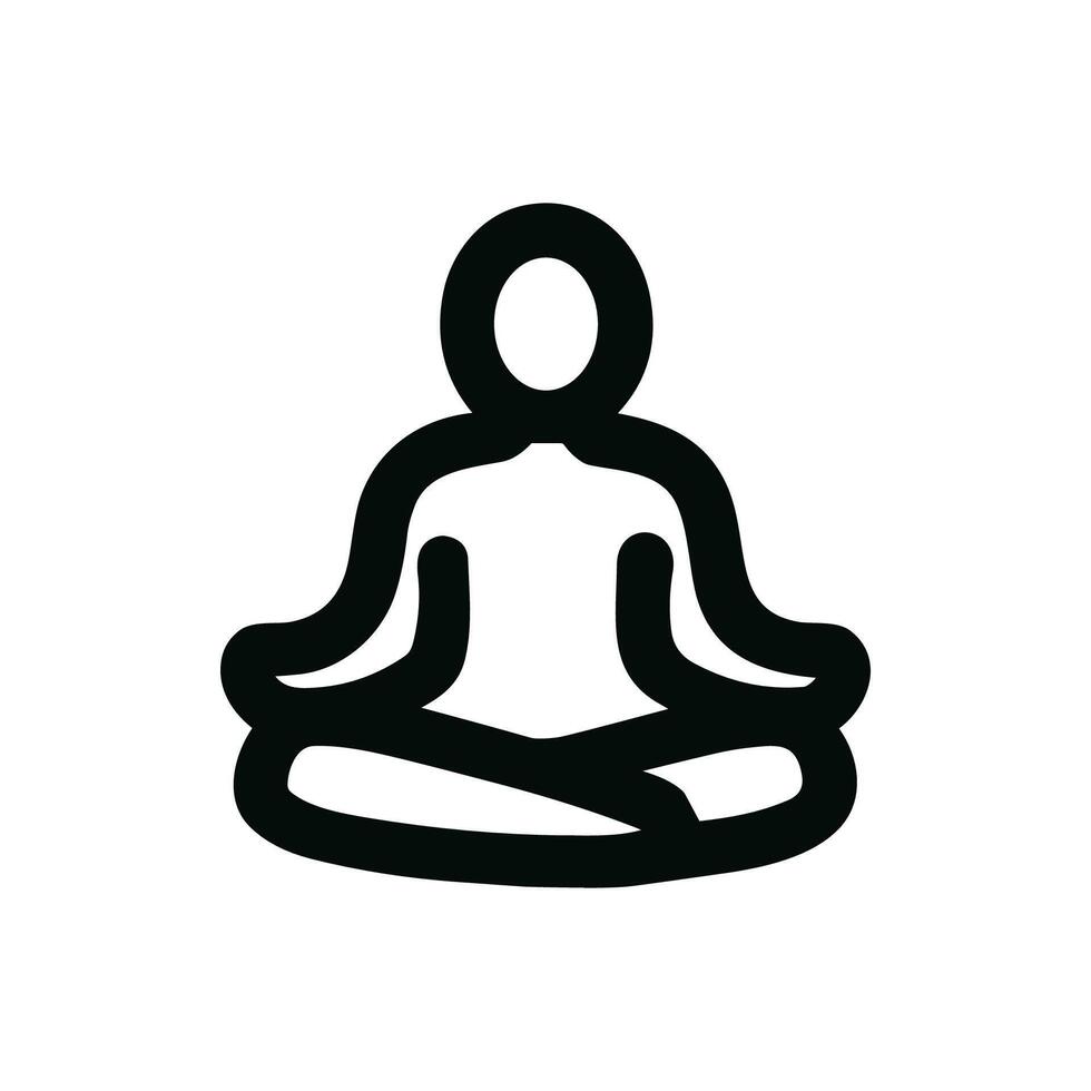 Simple Outline Style Meditation Person in Lotus Position Shape Icon vector