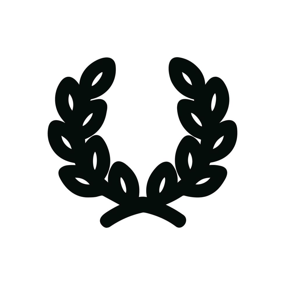 Simple Flat Line Laurel Wreath Symbol Graphic Icon Isolated vector