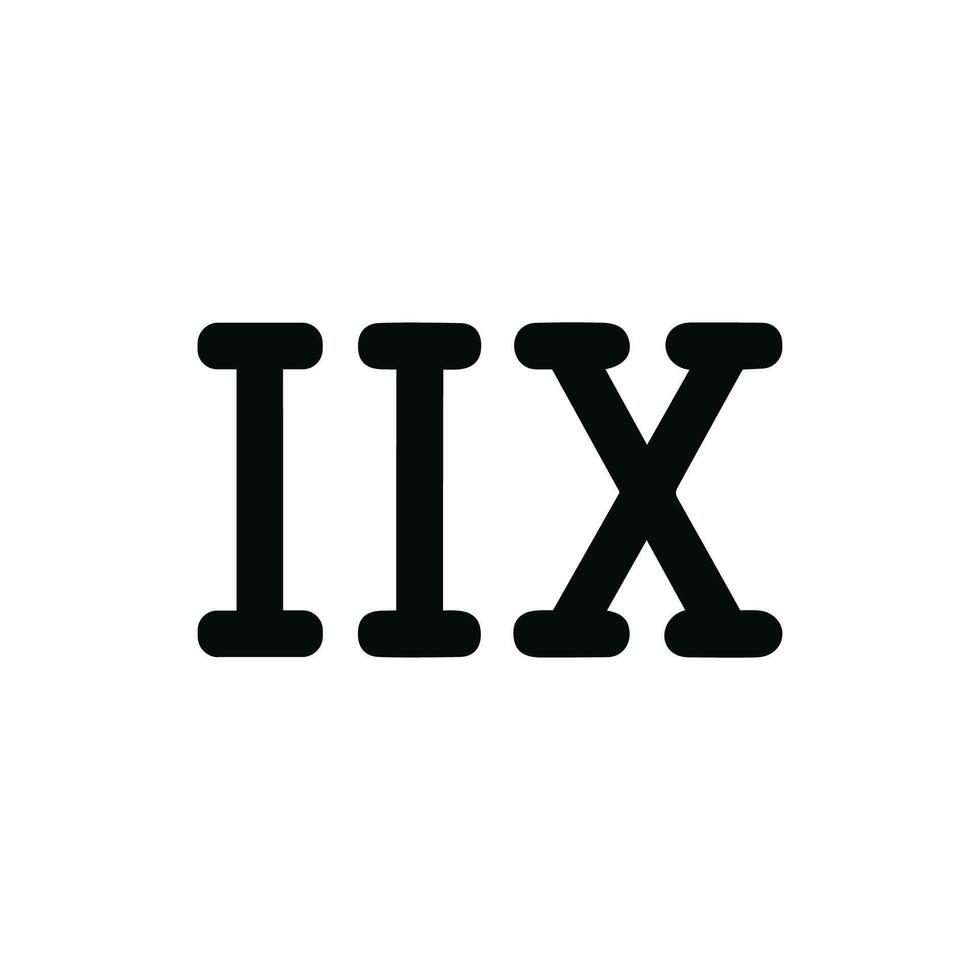Simple Black Roman Numeral Eleven or Number 11 Illustration Graphic vector