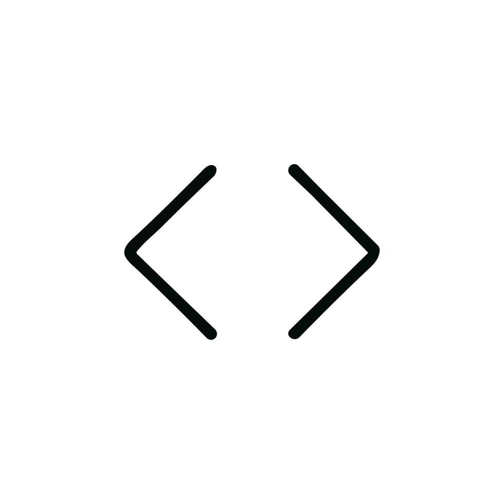 Minimalist Line Style Angle Bracket Arrow Direction Sign Symbol Icon vector