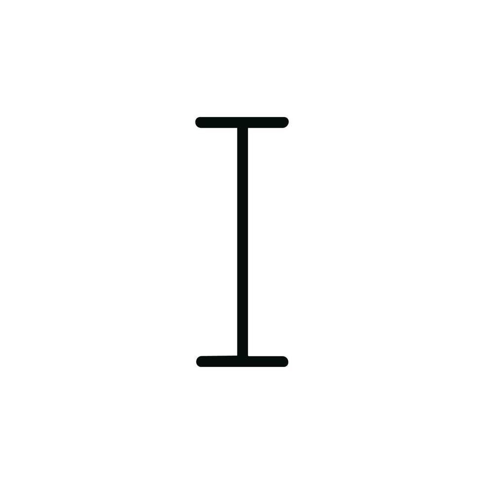 Simple Line Style Capital Letter I Character Alphabet Element vector
