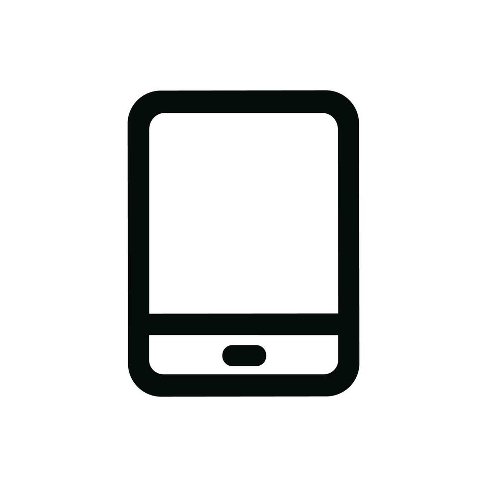 Minimalist Line Drawing Simple Tablet Device Icon for Mobile Technology vector