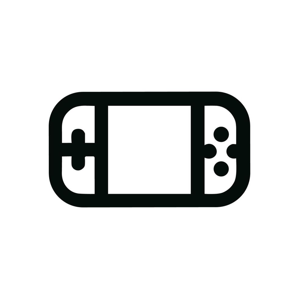 Simple Outline Portable Console Detail Shape Icon Game Machine Design vector