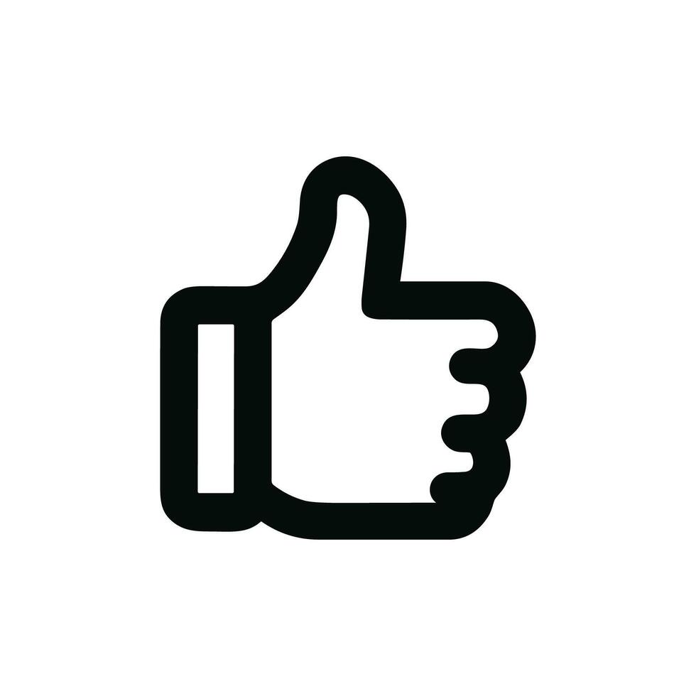 Simple Line Thumbs Up Gesture Hand Drawn Style Icon Graphic vector