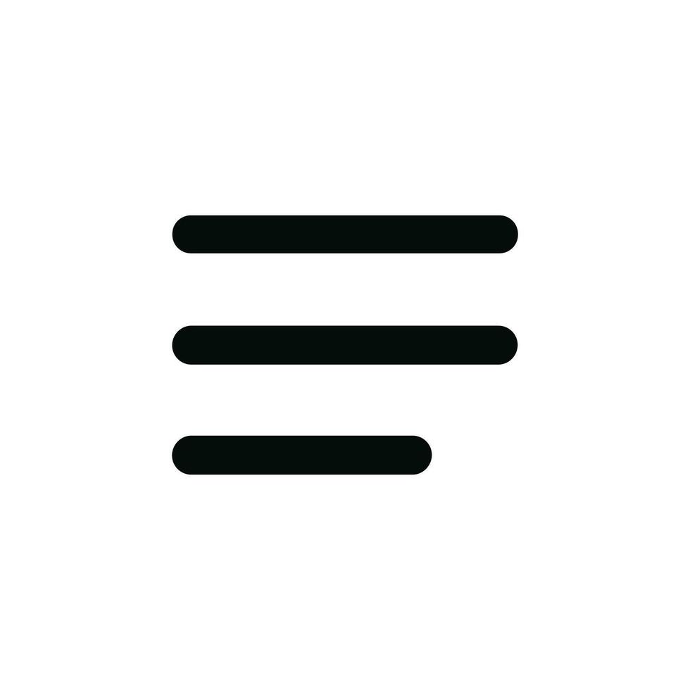 Simple Flat Menu Hamburger Button Three Line Navigation Element Icon vector