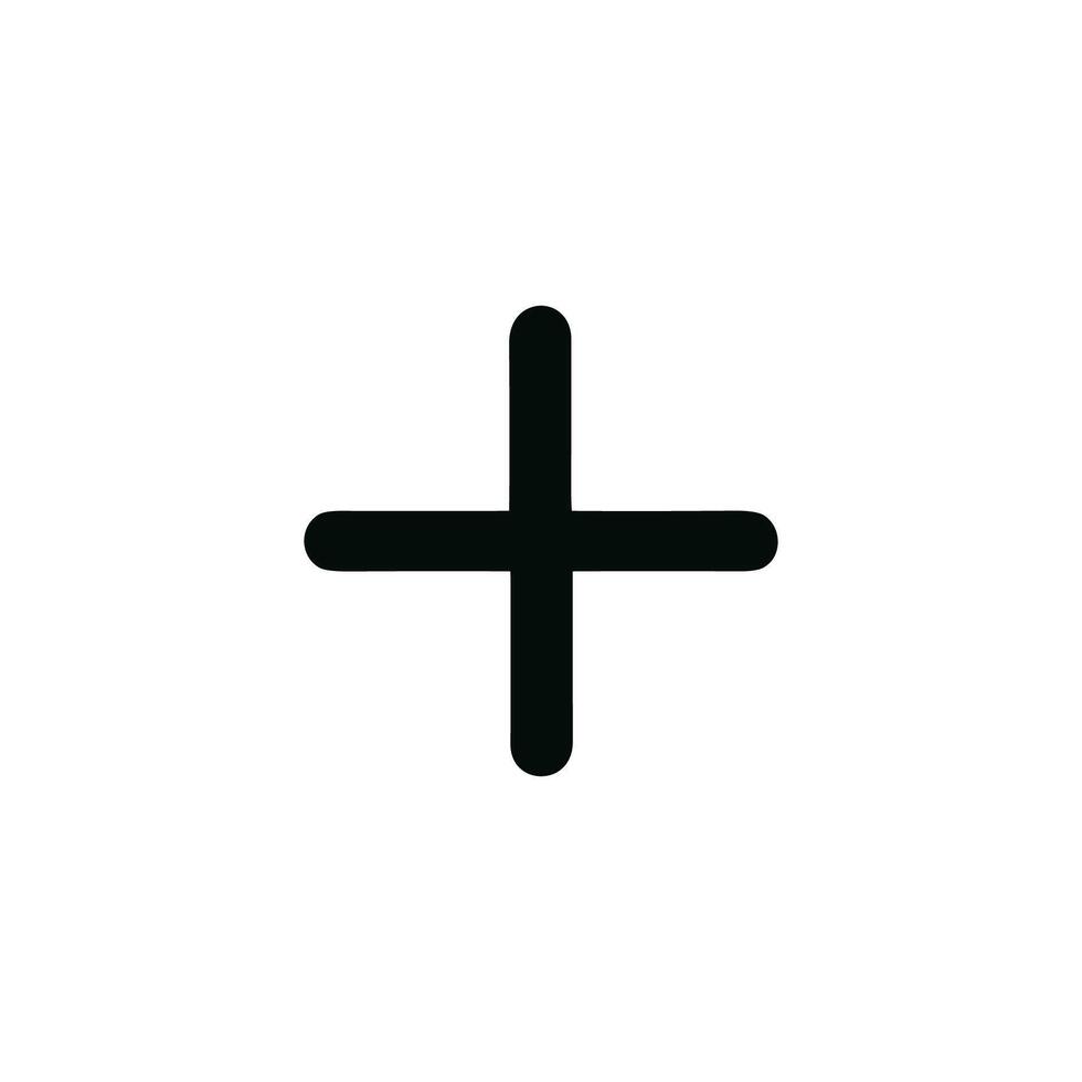 Simple Rounded Plus Sign Symbol Graphic Element Shape Icon Design vector