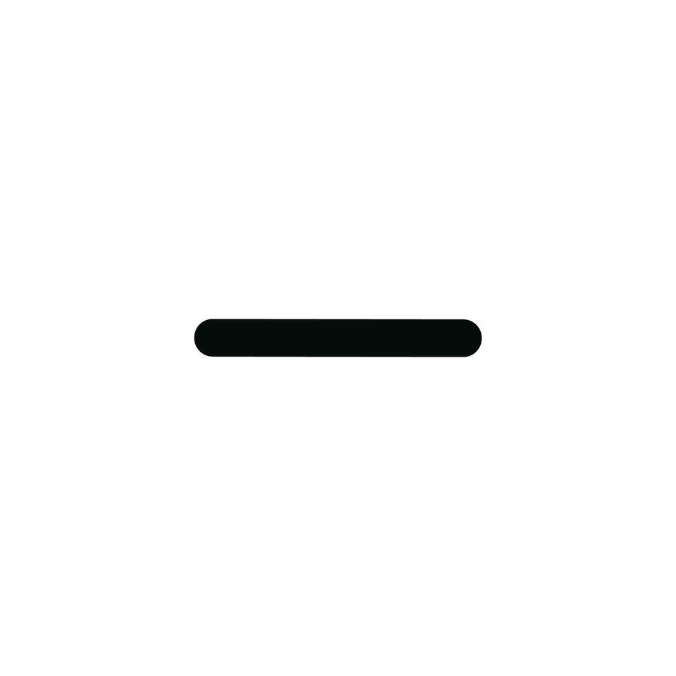 Simple Black Line Rounded Ends Math Subtract Sign Icon Symbol vector
