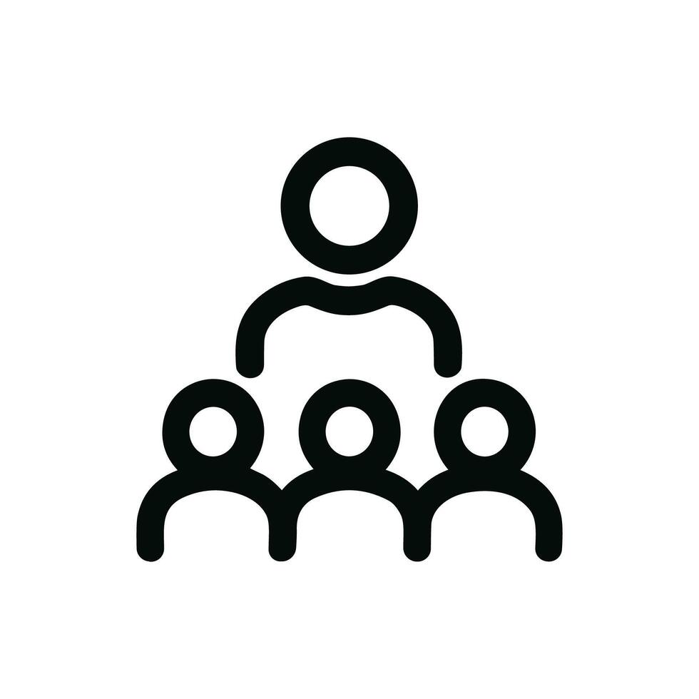 Simple Line Style People Hierarchy Outline Icon Symbol Design Element vector