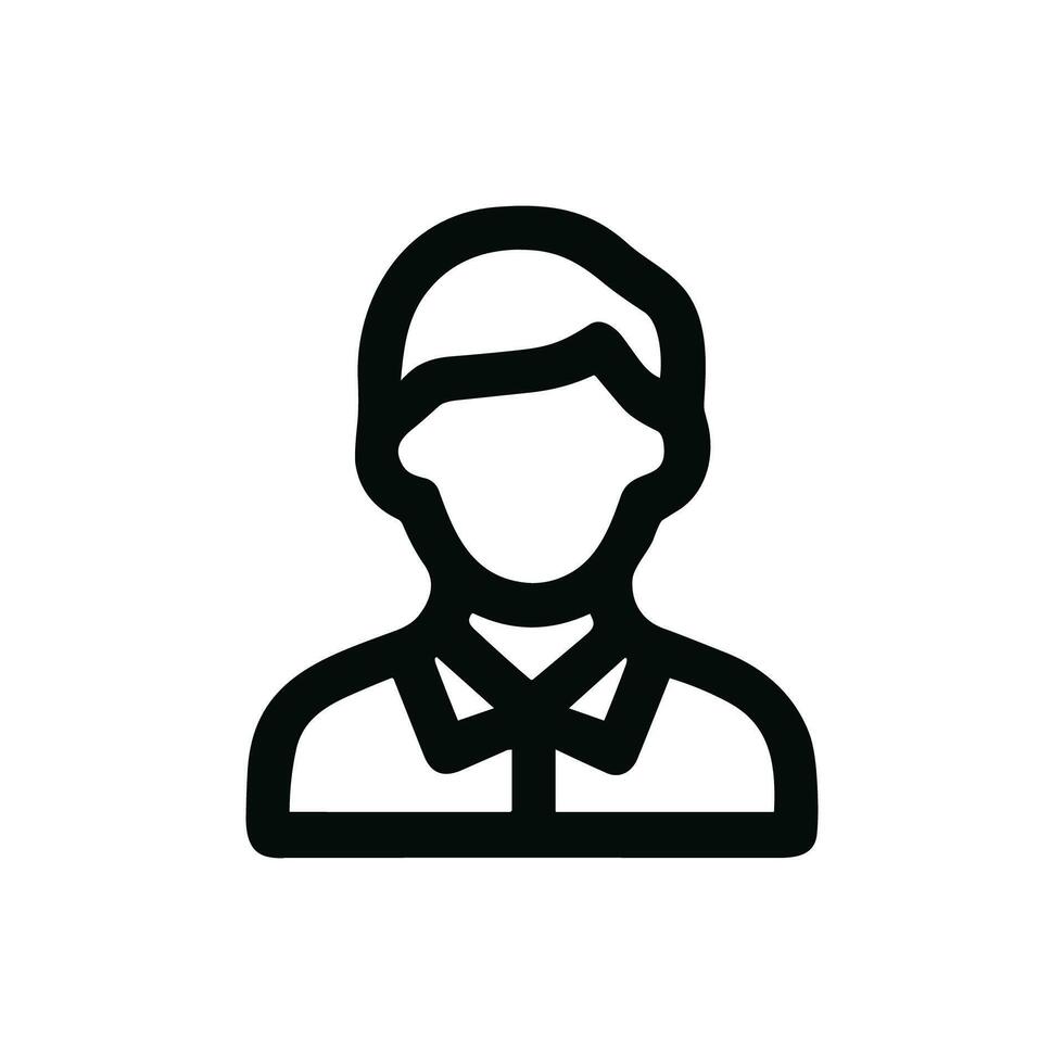 Simple Lineart Man with Collar Graphic Style User Interface Icon vector
