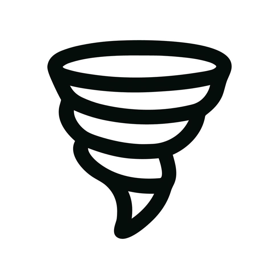 Handdrawn Thick Line Tornado Outline Weather Cyclone Storm Shape Icon vector