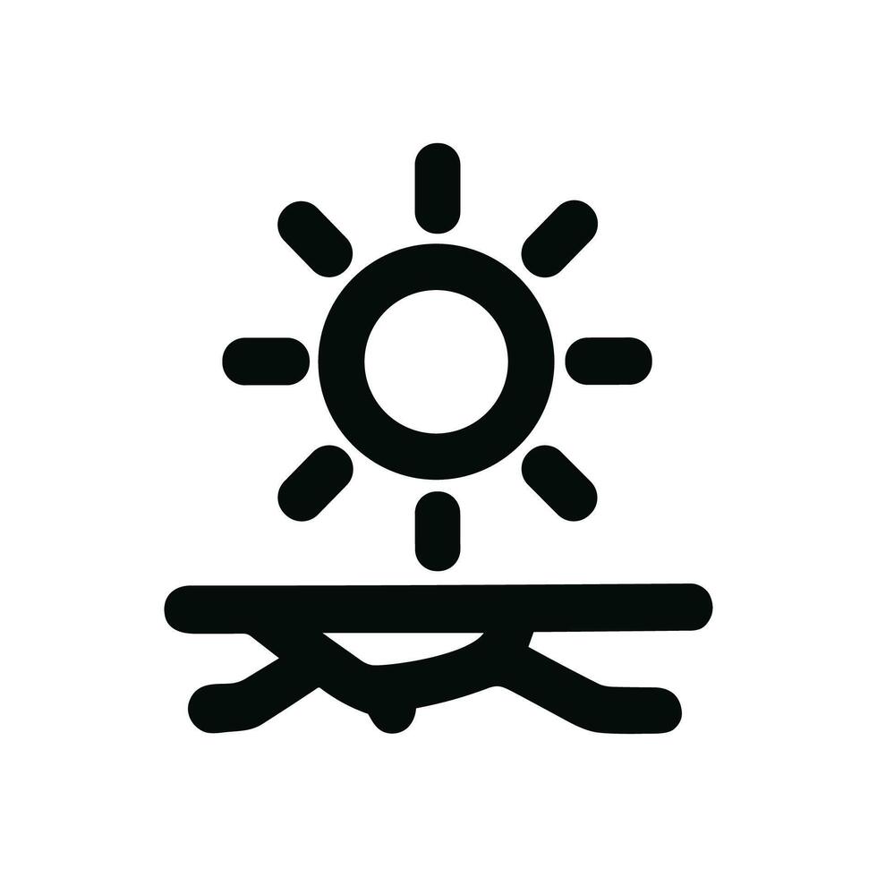 Simple Line Art Sun Above Ground Symbol Weather Icon vector