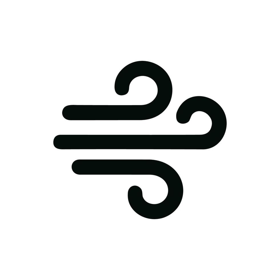 Minimalist Lineart Wind Symbol with Three Swirls Weather Icon Design vector