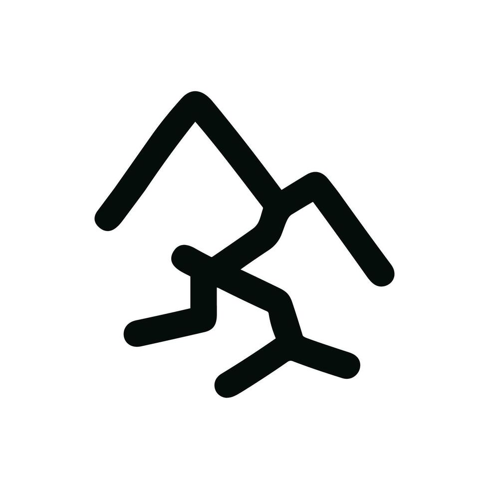 Simple Outline Style Crack Damage Icon Earthquake Disaster Line Art vector