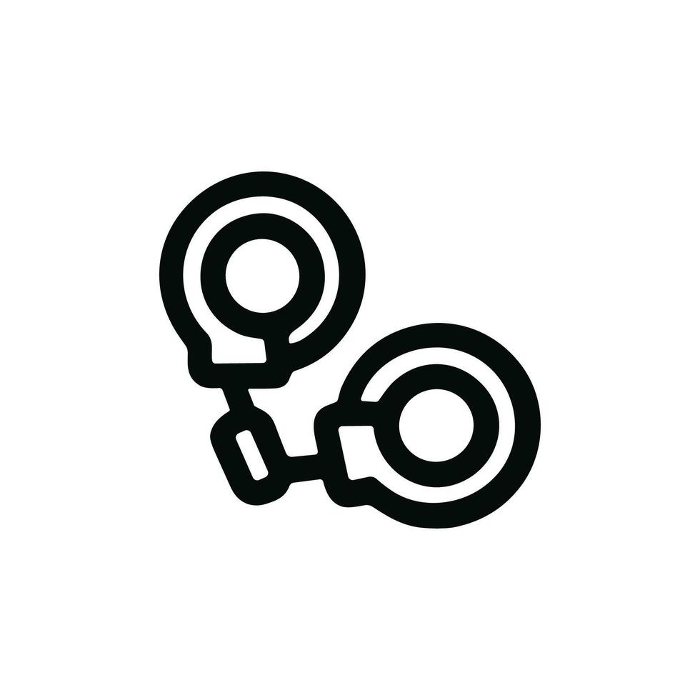 Line Drawing Detailed Handcuffs Arrest Symbol Crime Prevention Enforcement Icon vector
