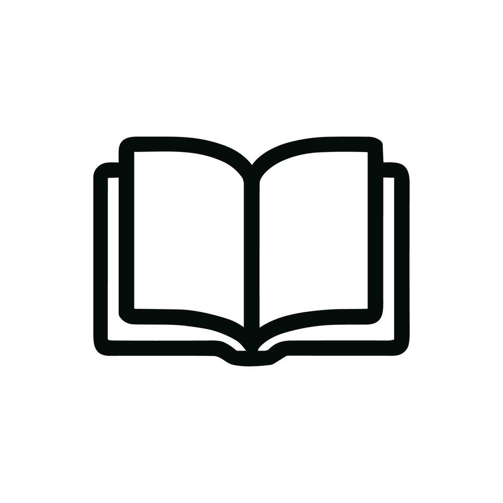 Minimalist Outline Open Book Illustration for Education and Literature Symbol vector