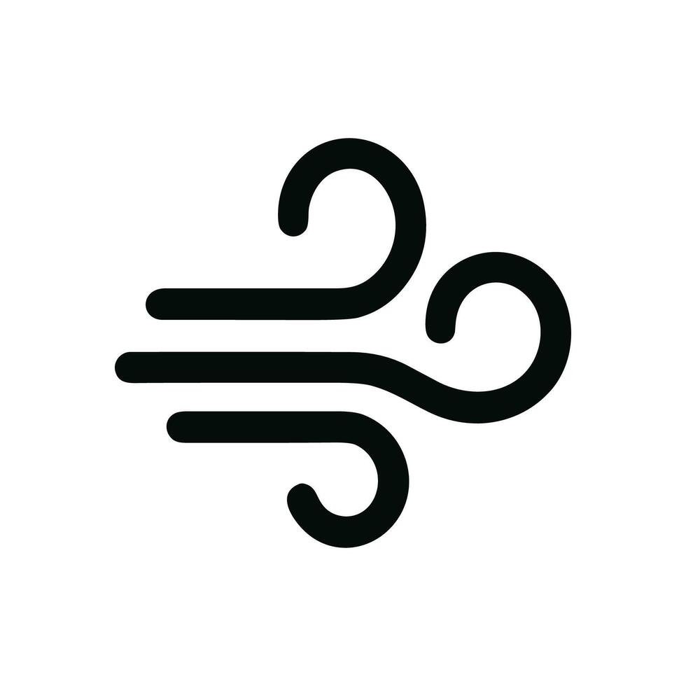 Minimalist Outlined Wind Flow Symbol Icon Isolated Weather Illustration vector