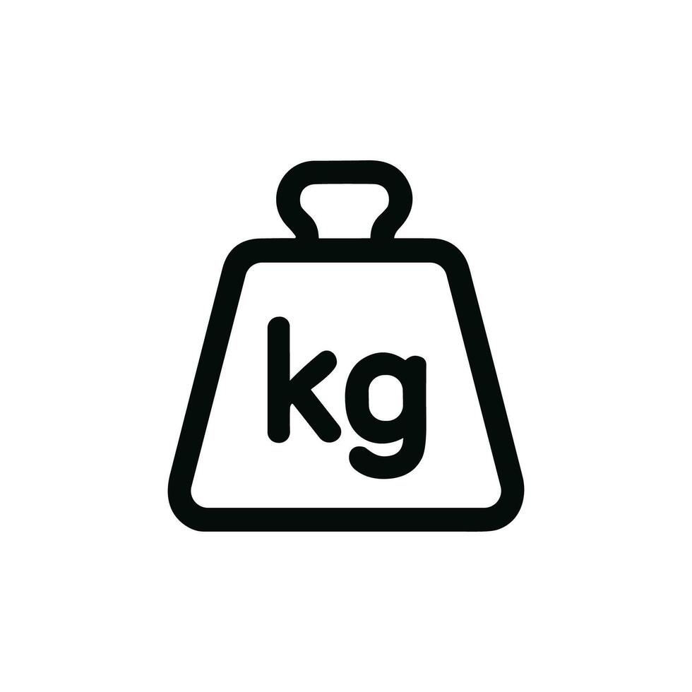 Simple Outline Style Weight Kilogram Symbol for Measurement Icon vector