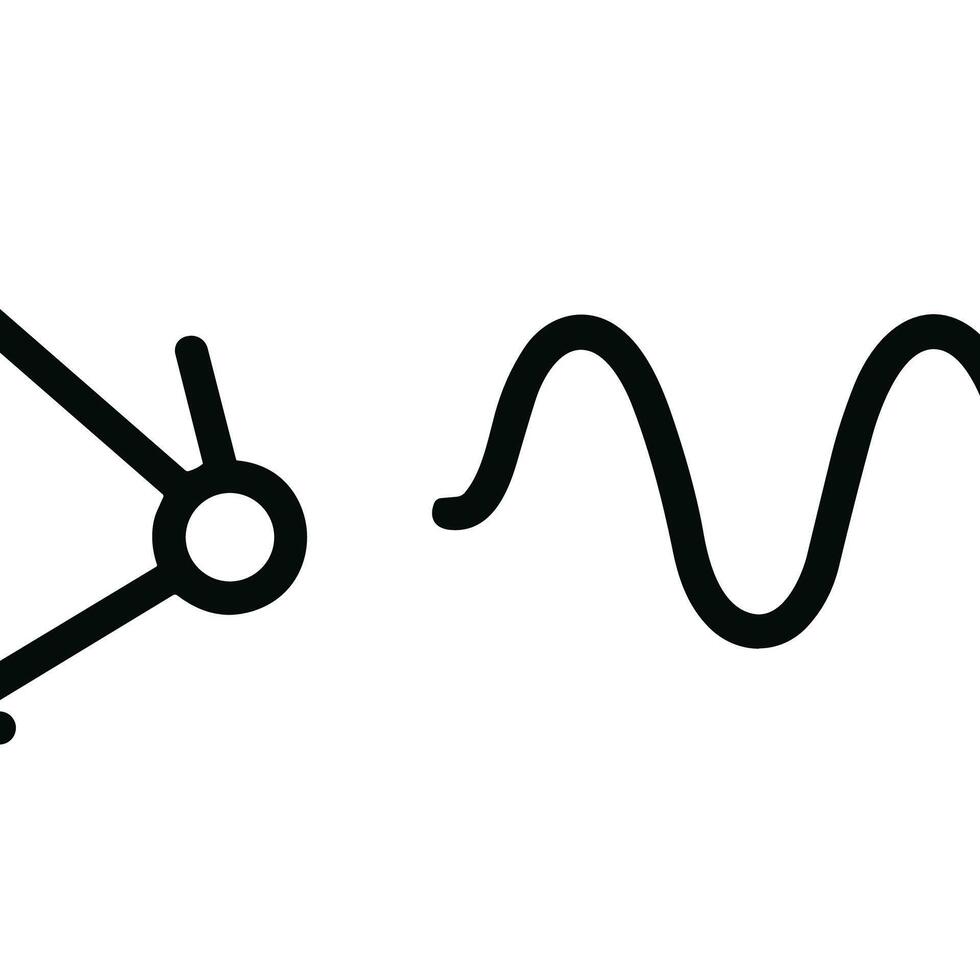 Simple Line Quantum Electrodynamics Feynman Diagram Physics Particle Icon vector