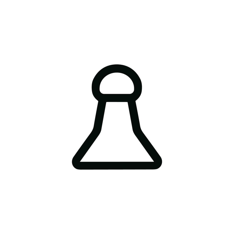Minimalist Outline Chess Pawn Simple Isolated Illustration Icon Element vector