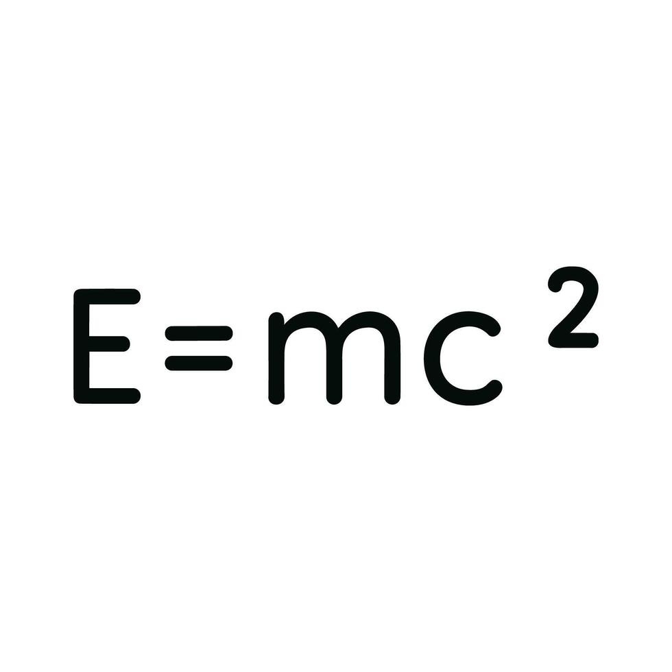 Simple Line Art Physics Equation Energy Mass Equivalence Illustration vector