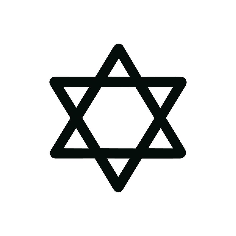 Simple Line Style Star of David Outline Religious Symbol Icon vector