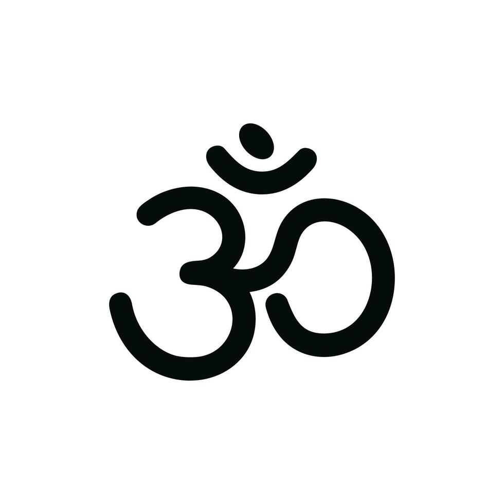 Minimalist Outlined Om Symbol Illustration Religious Spiritual Sign Icon vector