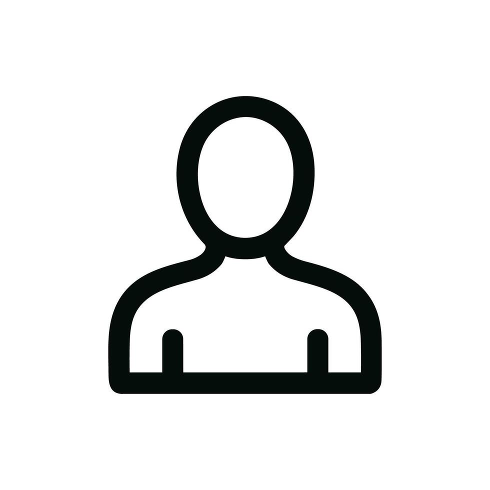 Simple Outline Human Figure Profile Minimalist User Account Icon vector