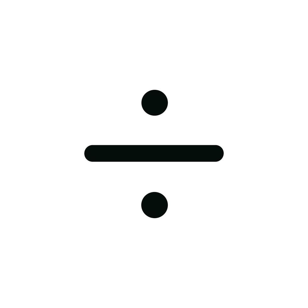 Minimalist Bold Division Symbol Graphic Math Operation Element vector