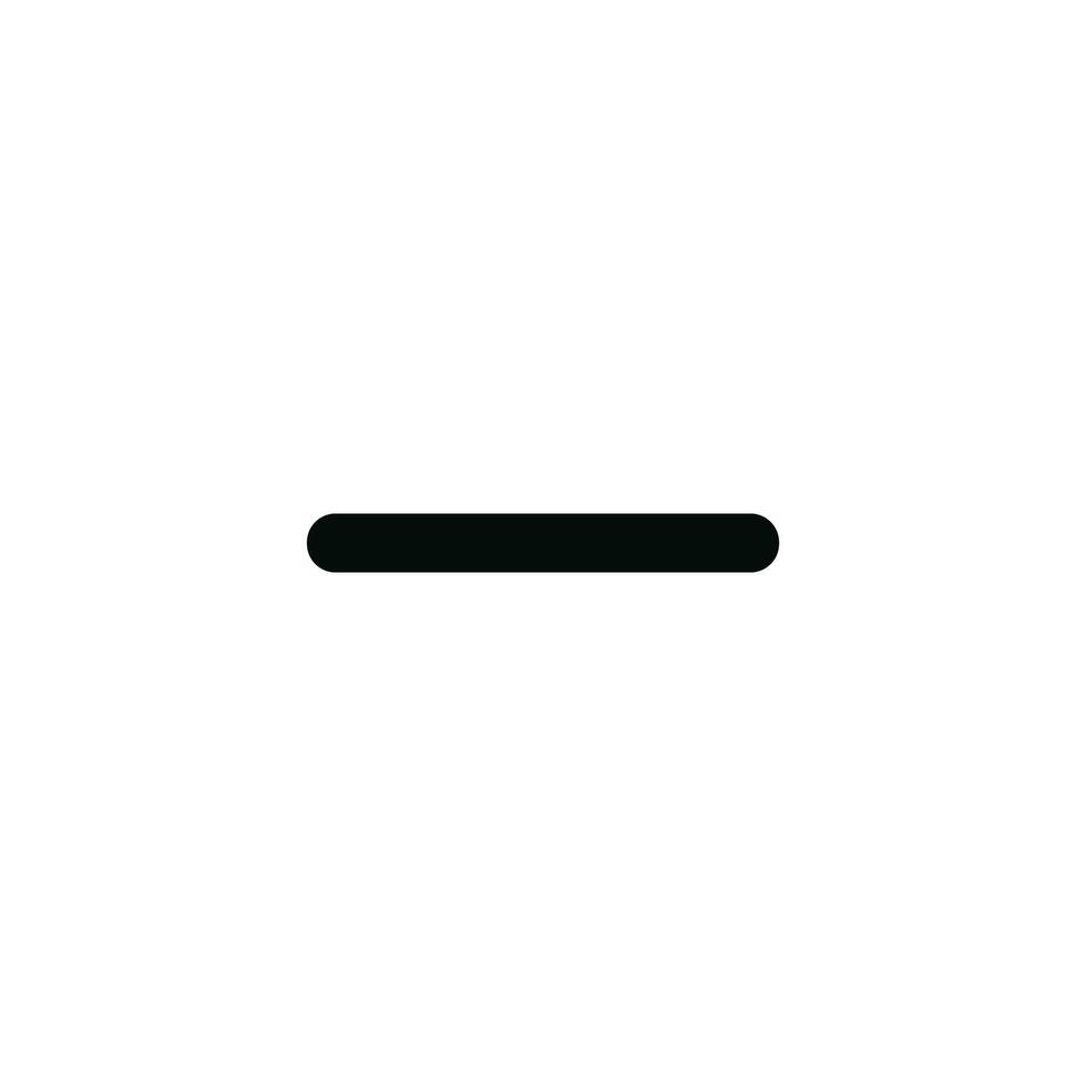 Simple Black Line Minus Sign Icon Symbol Isolated on White Background vector