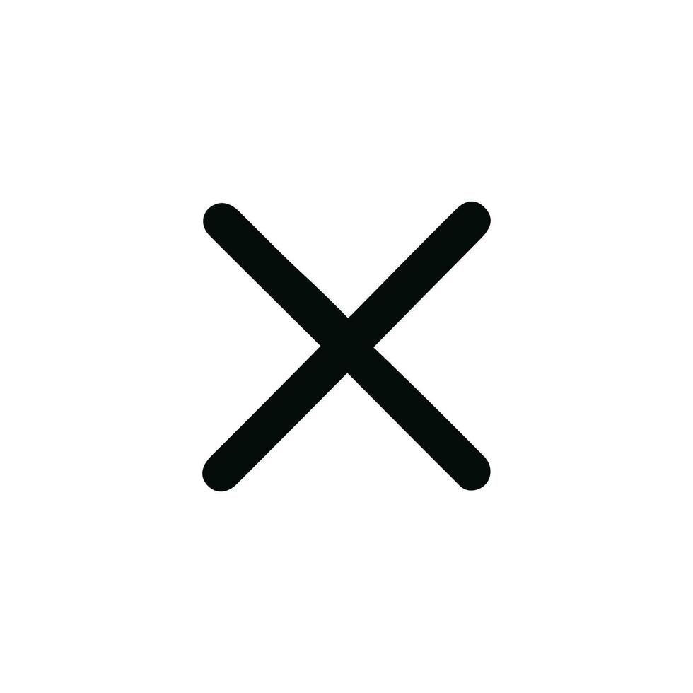 Simple Minimalist Line Style Cross Mark Symbol Element Sign Icon vector
