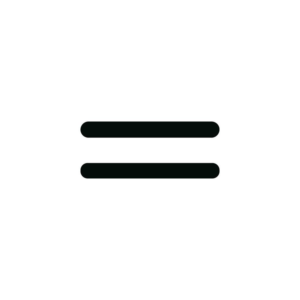 Minimalist Bold Equal Symbol Sign Shape Graphic Element Icon vector