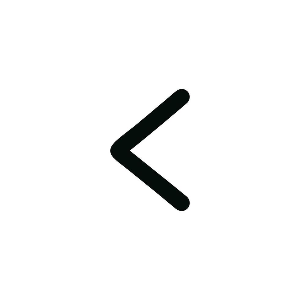 Simple Line Style Chevron Left Arrow Directional Navigation Icon Shape vector