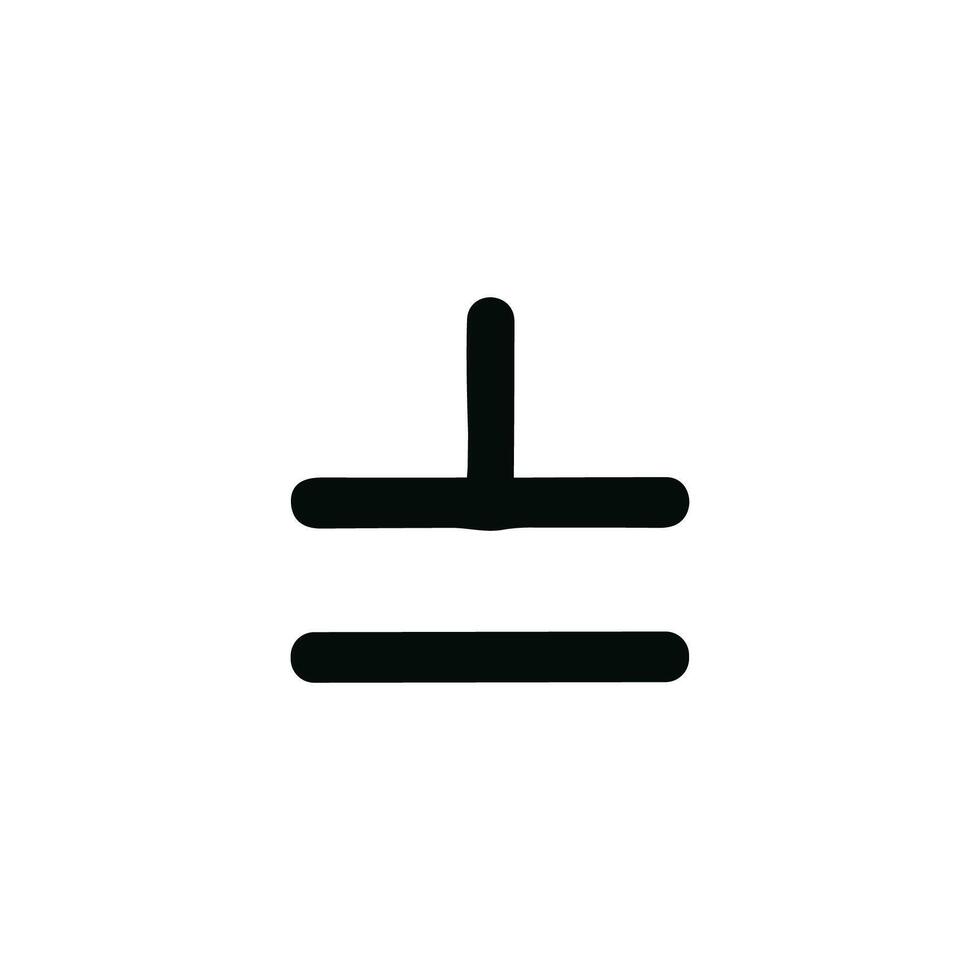 Simple Line Drawing Electrical Grounding Symbol Isolated on White Background vector