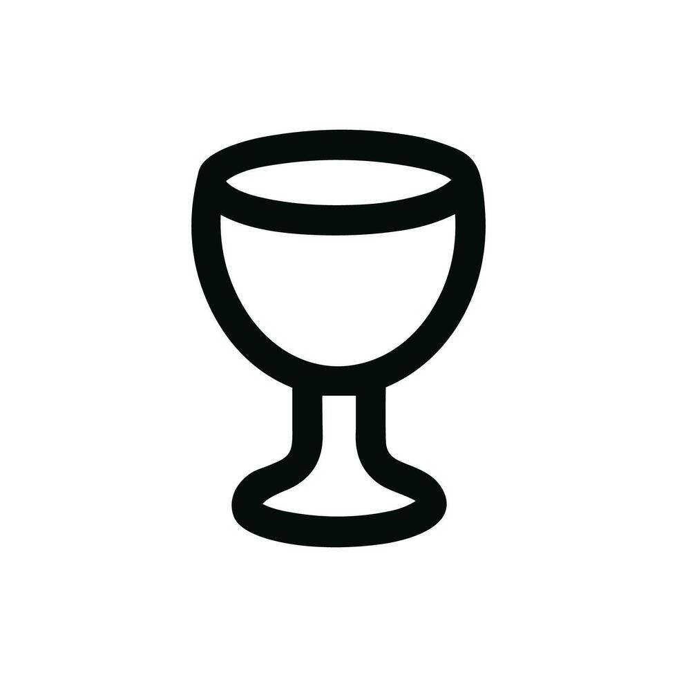 Minimalist Line Art Wine Glass Silhouette Drinkware Icon Graphic vector