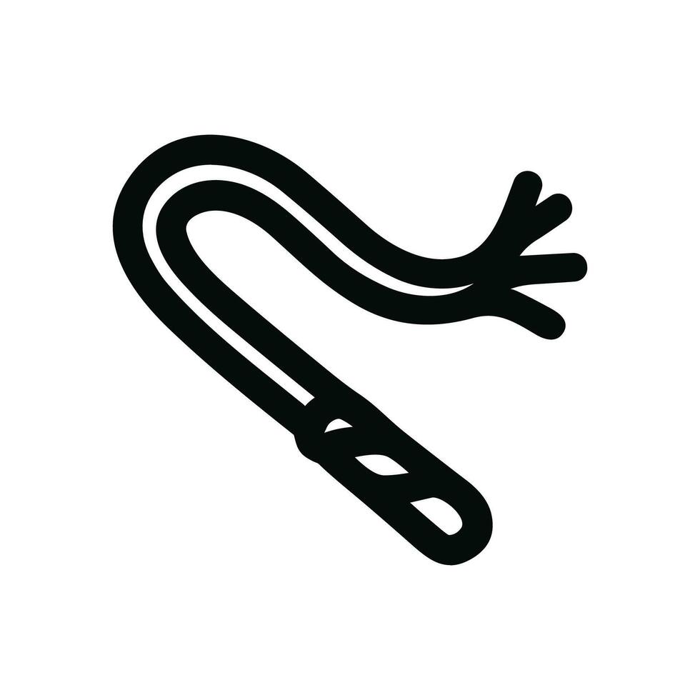 Simple Line Art Cattle Whip Isolated on White Background Illustration vector