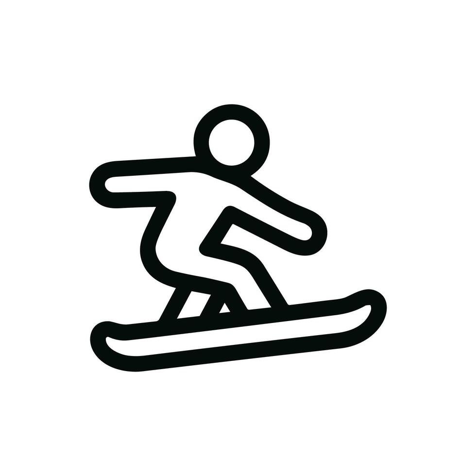 Simple Line Style Snowboarder Silhouette Icon Sport Activity Illustration vector