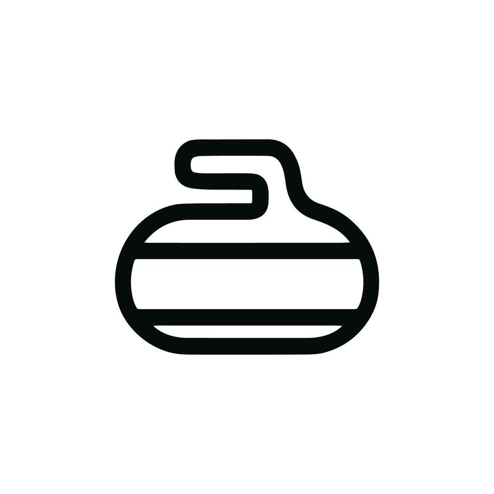 Simple Line Art Curling Stone Equipment Sport Game Illustration vector