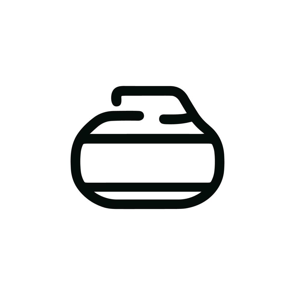 Minimalist Line Drawing Curling Stone Icon Design for Sports and Games vector