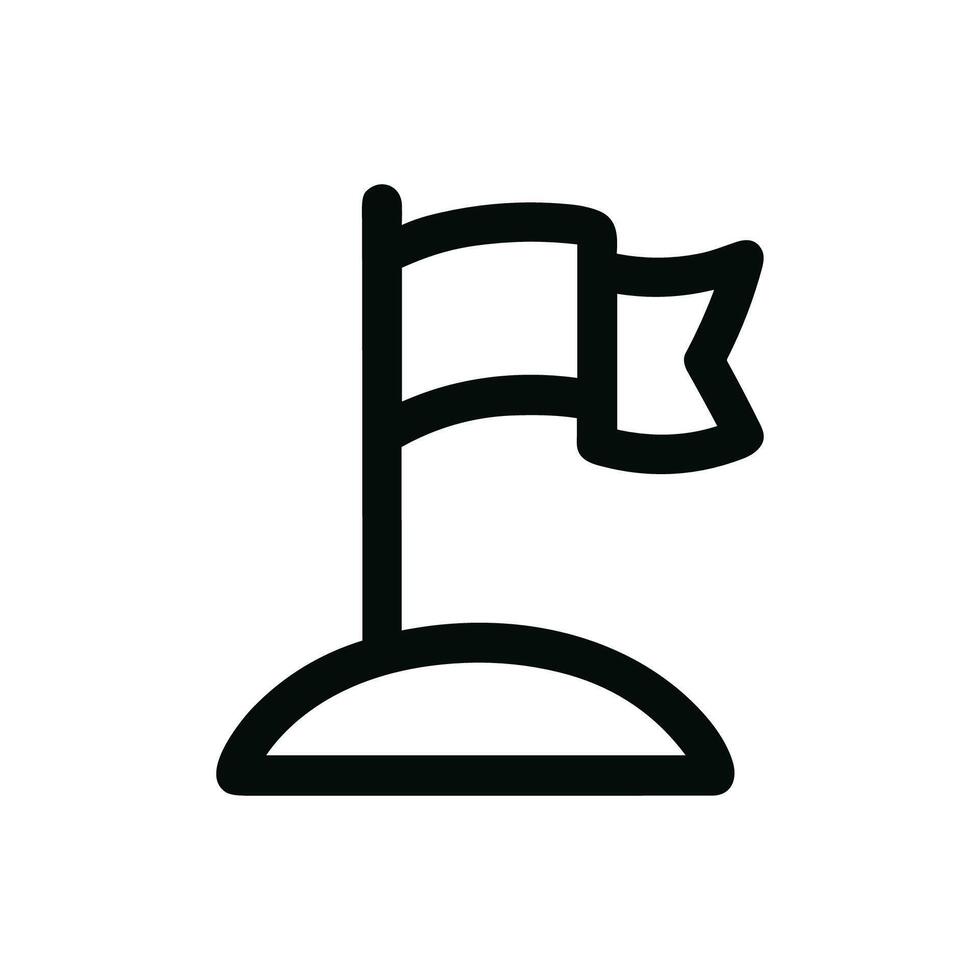 Minimalist Lineart Pennant on Hill Icon Design Element Illustration vector