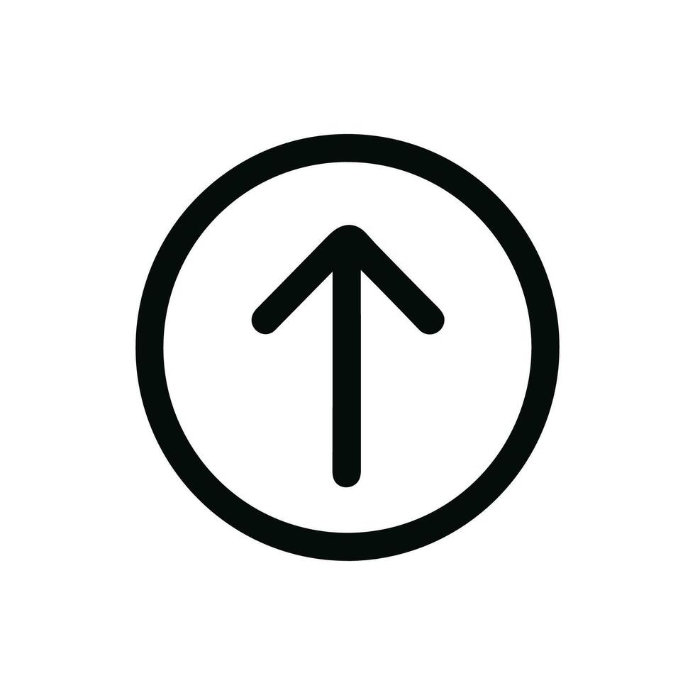 Simple Line Upward Arrow Inside Circle Direction Indicator Symbol Icon vector